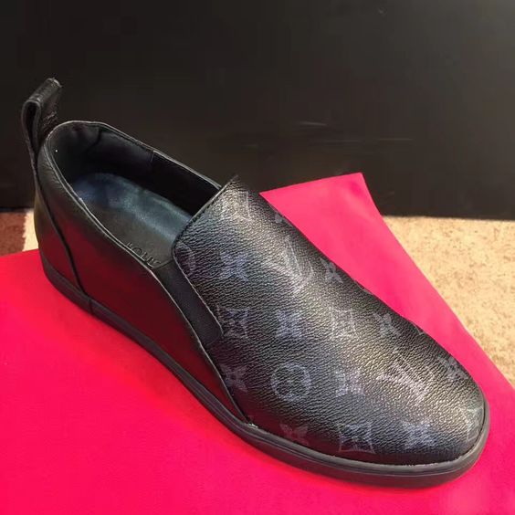 Black casual print slip-on loafers