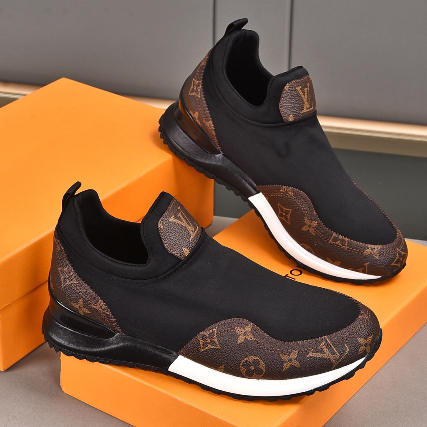 Luxury splicing soft casual slip on shoes