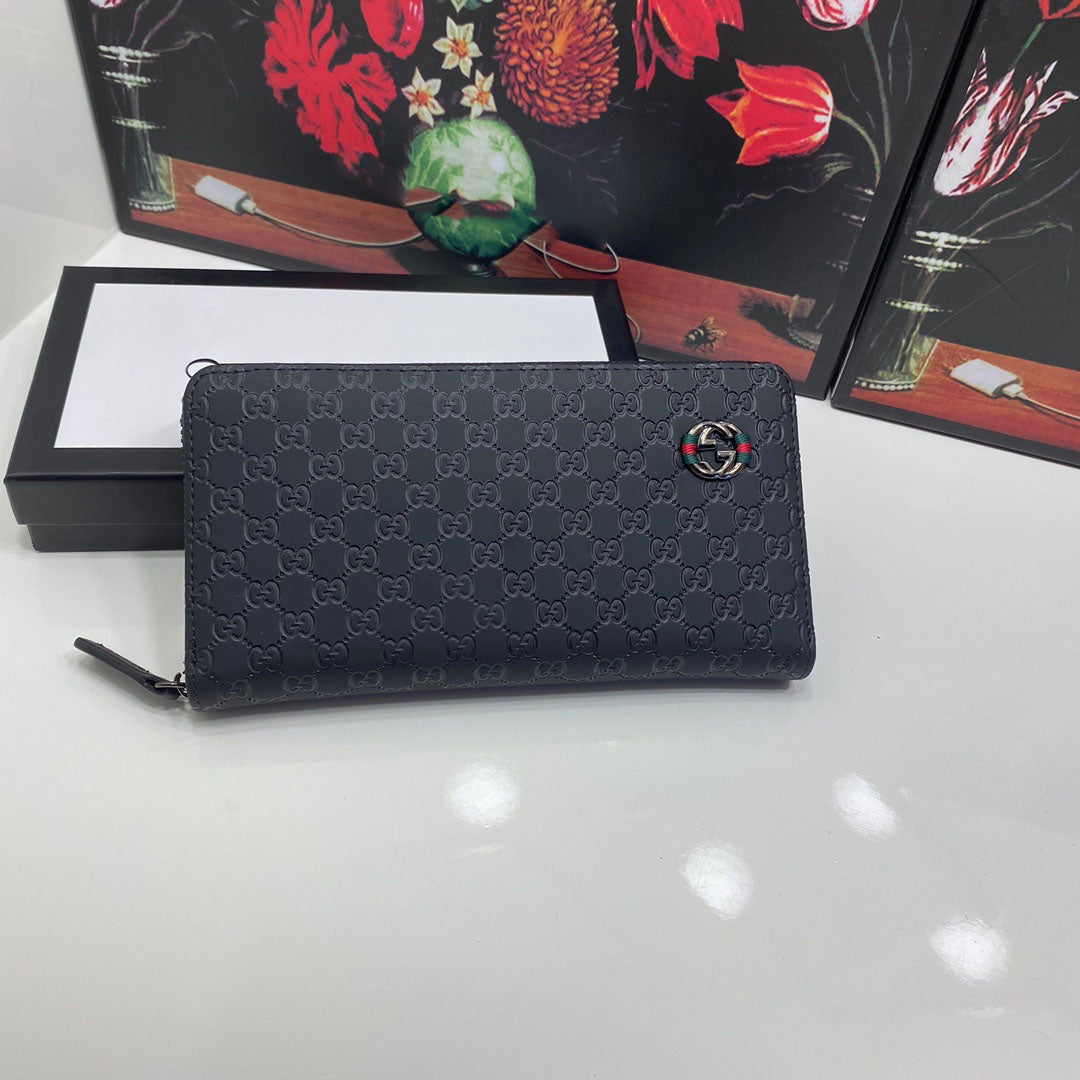 Men's New Wallet Men's Leather Long Wallet Zipper Bag S14