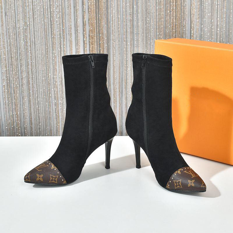 New fashion high-heeled all-match ankle boots