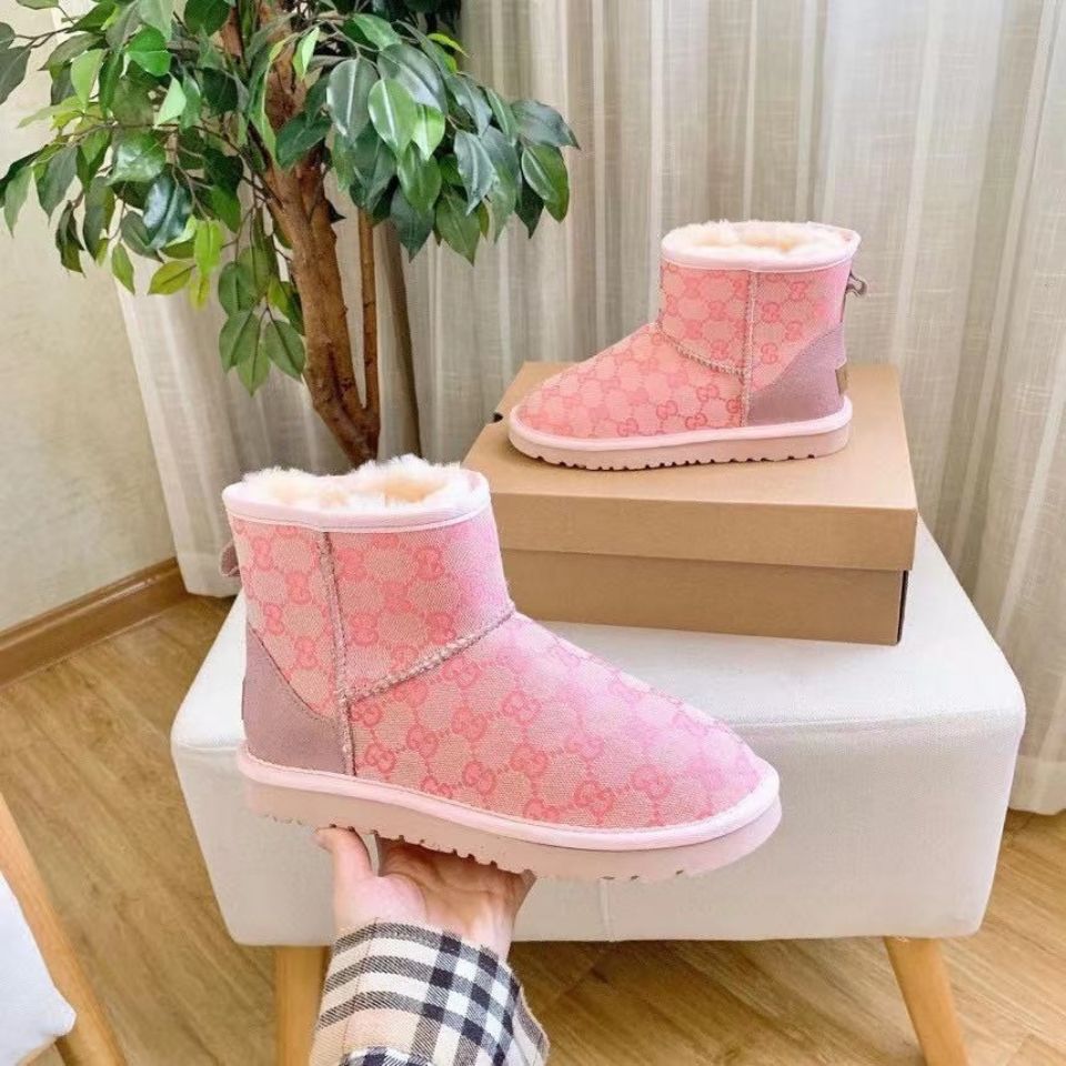 women's fur integrated snow boots