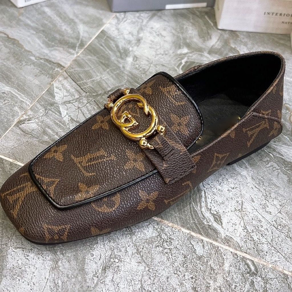 Square toe shoes versatile fashion label PD10041022