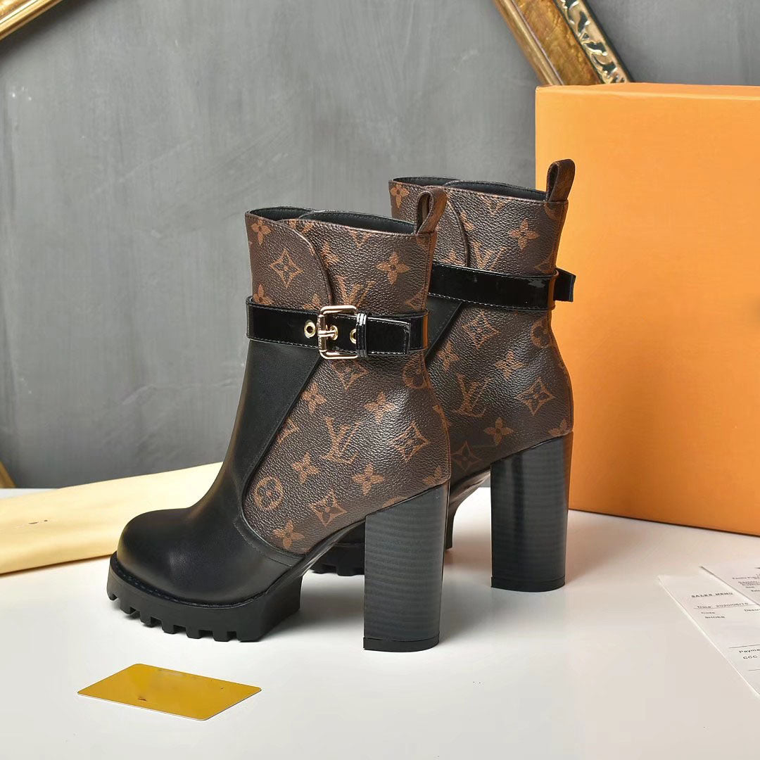 New fashion high-heeled all-match ankle boots S05