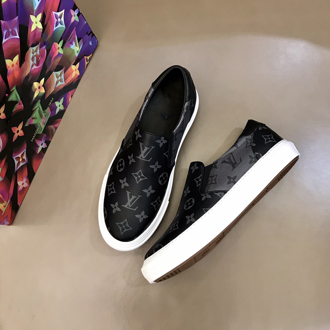 Black classic new men's and women's casual slip-on shoes