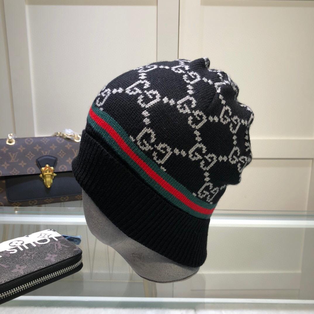Letter full printed wool hat women autumn and winter new all-match cold hat warm knitted hat men