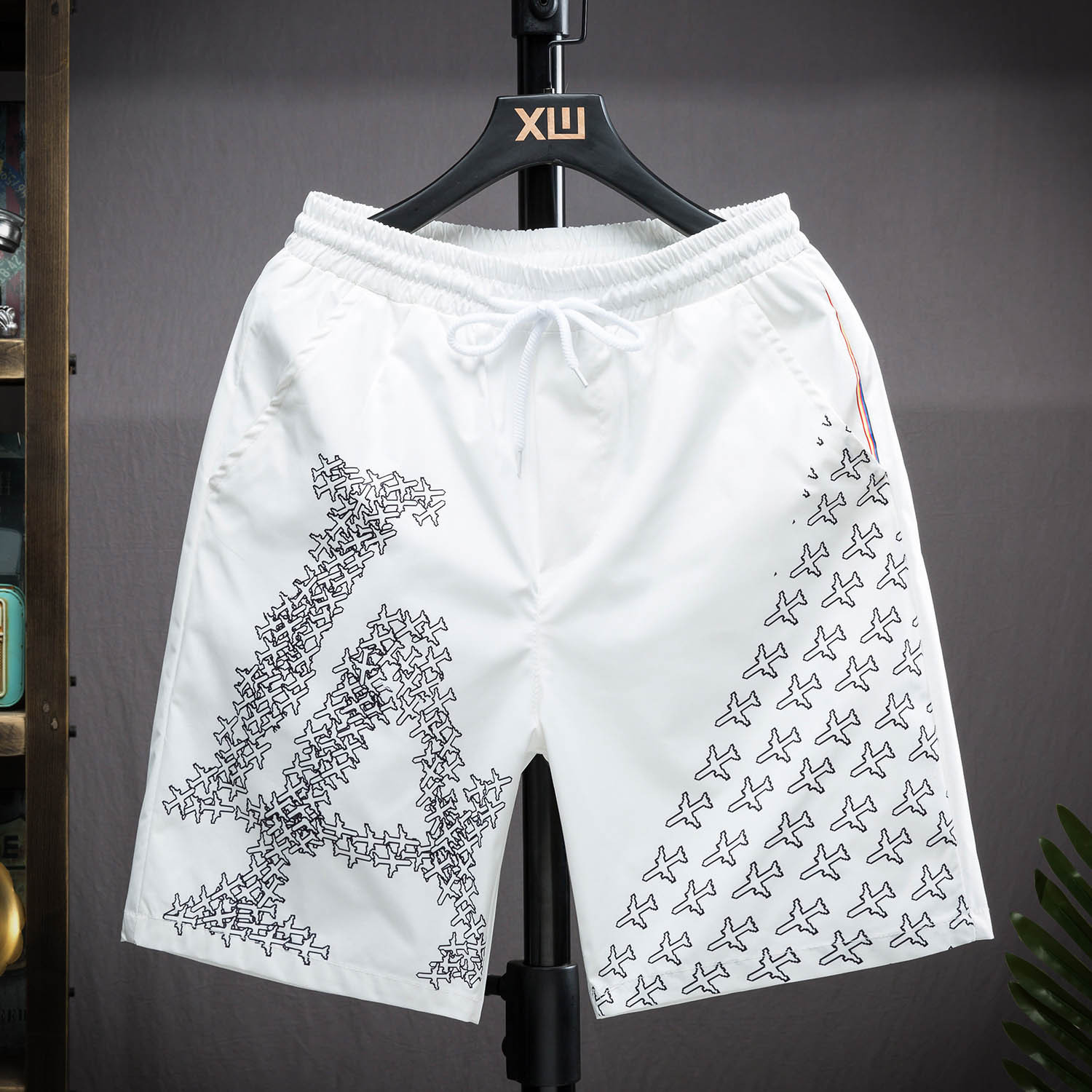Men's Summer Casual LA-Planes Prints Shorts