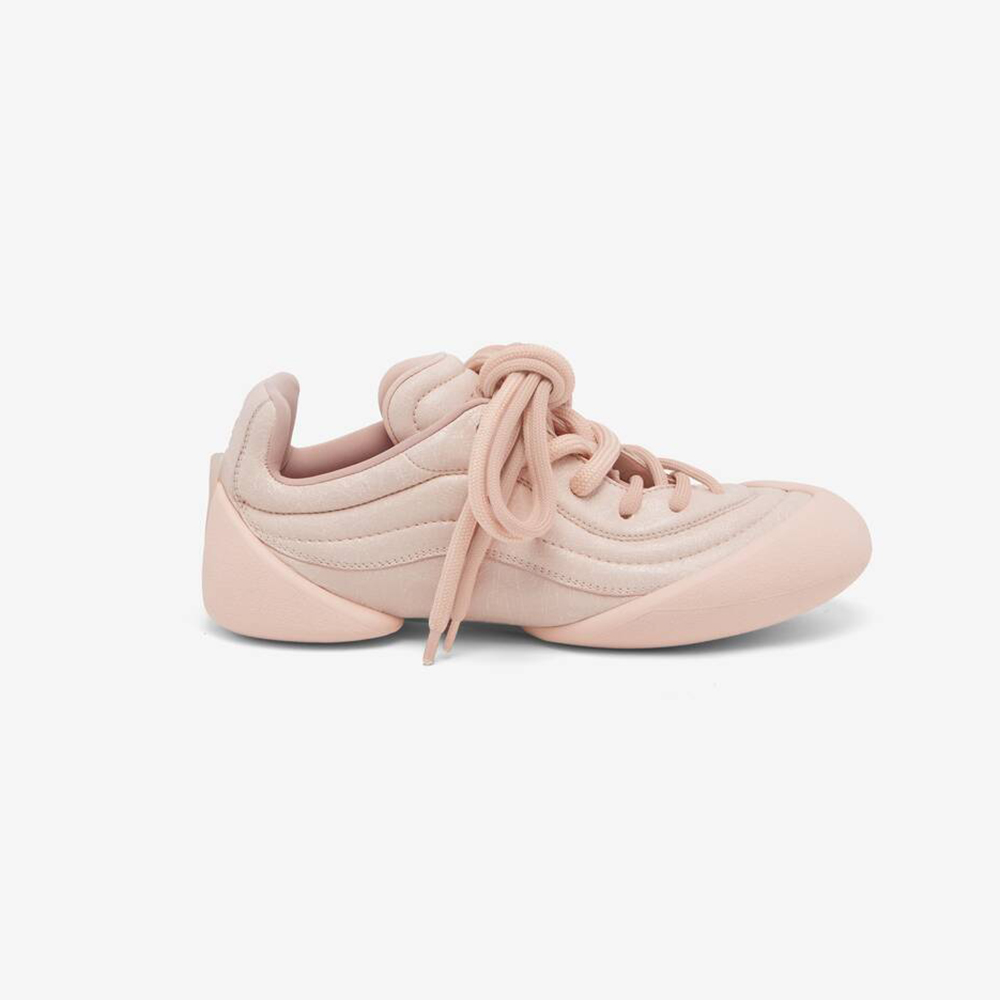 Women's Crackled Leather Flexion Sneaker in Pink