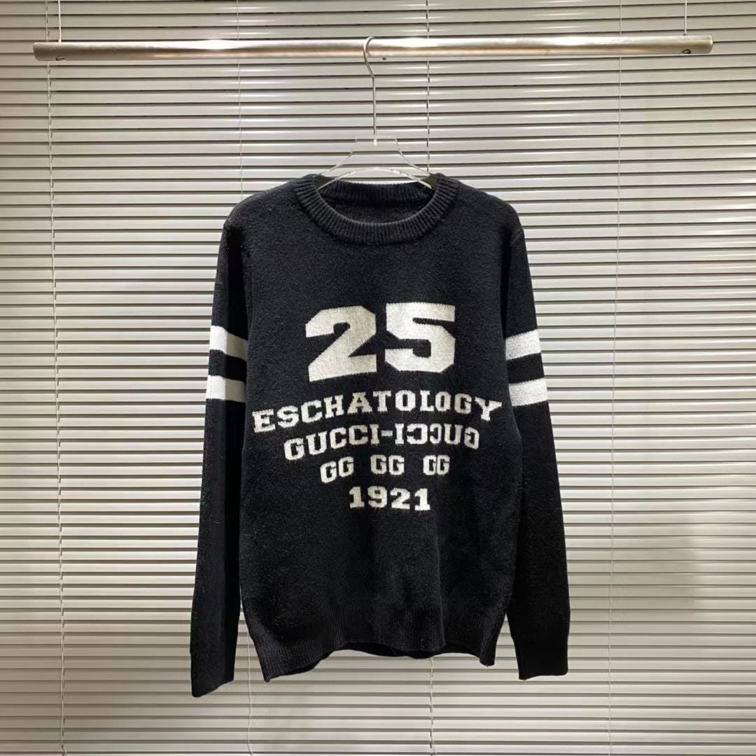 Autumn and winter new three-dimensional letter embroidery round neck sweater men's and women's loose casual tops S14
