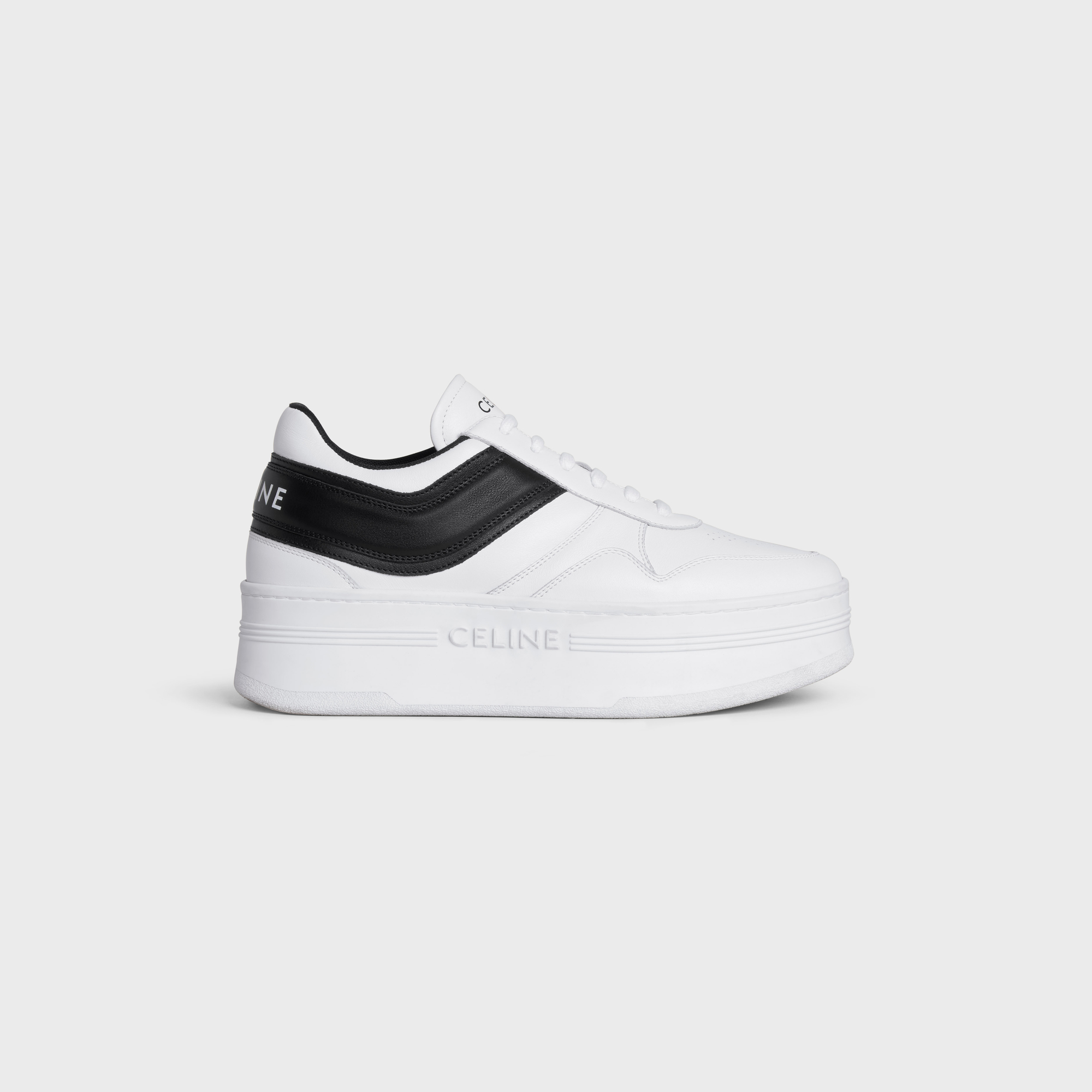 BLOCK SNEAKERS WITH WEDGE OUTSOLE IN CALFSKIN 346163