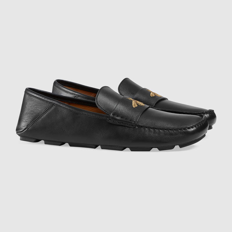 Embroidered bee loafers