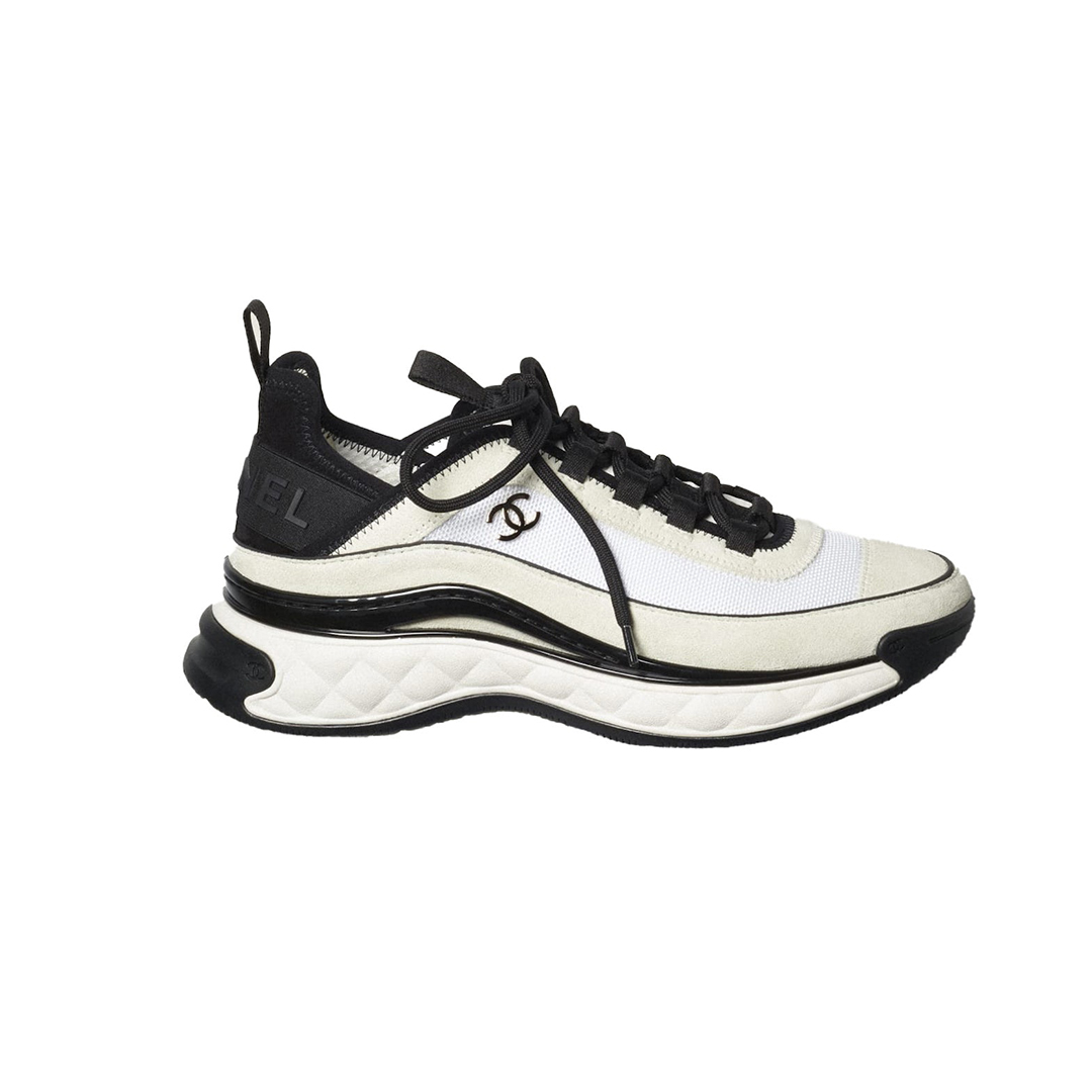 Suede Trainer White Black (Women's) 920106