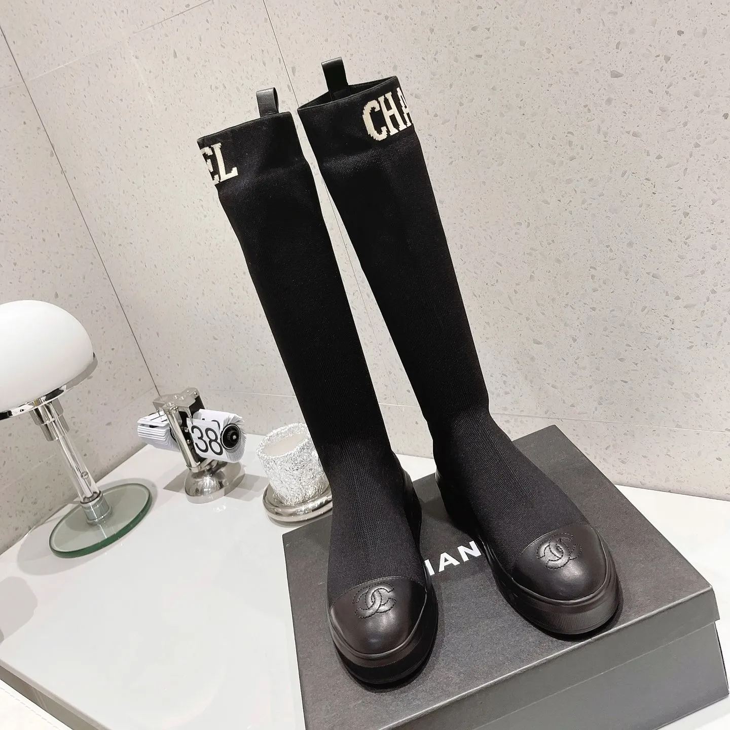 23 New CL classic letter embroidered stretch boots XC0423101303
