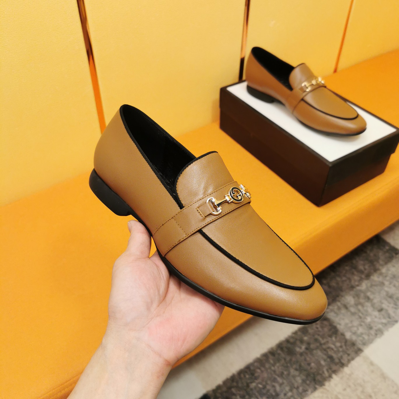Brown Leather Handmade Men's Loafers