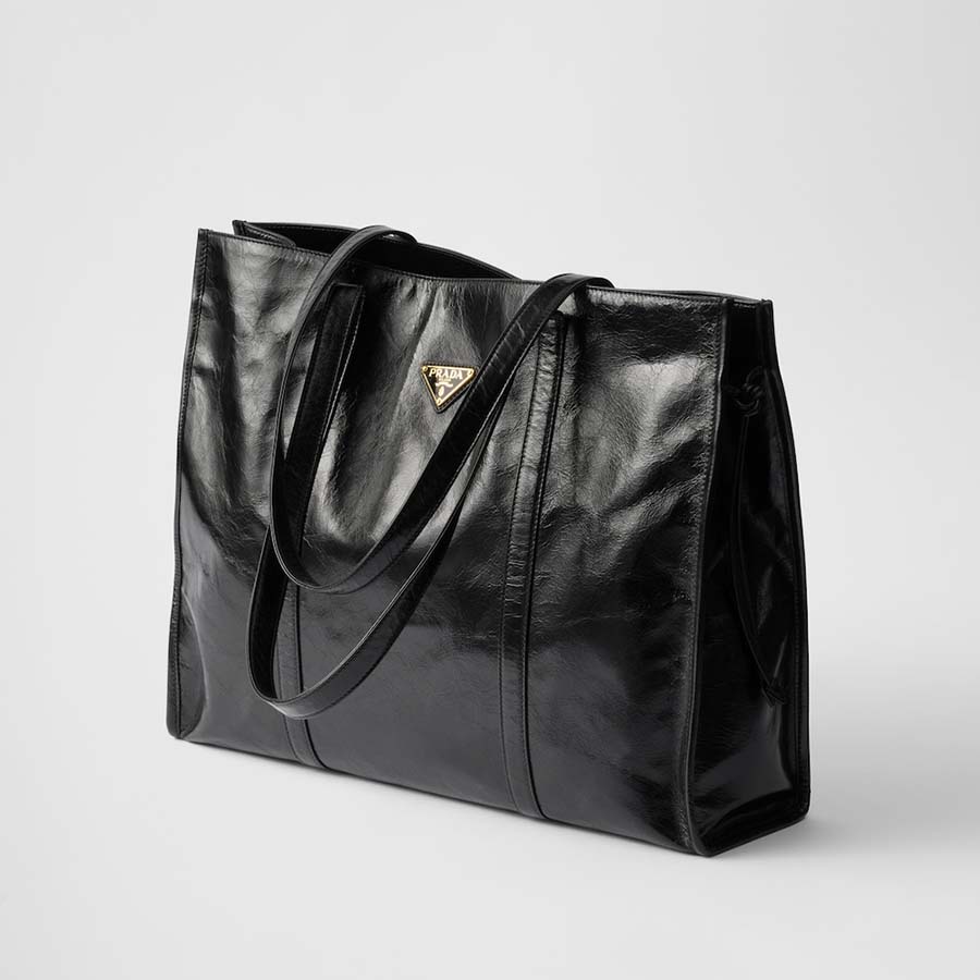 Large leather tote bag