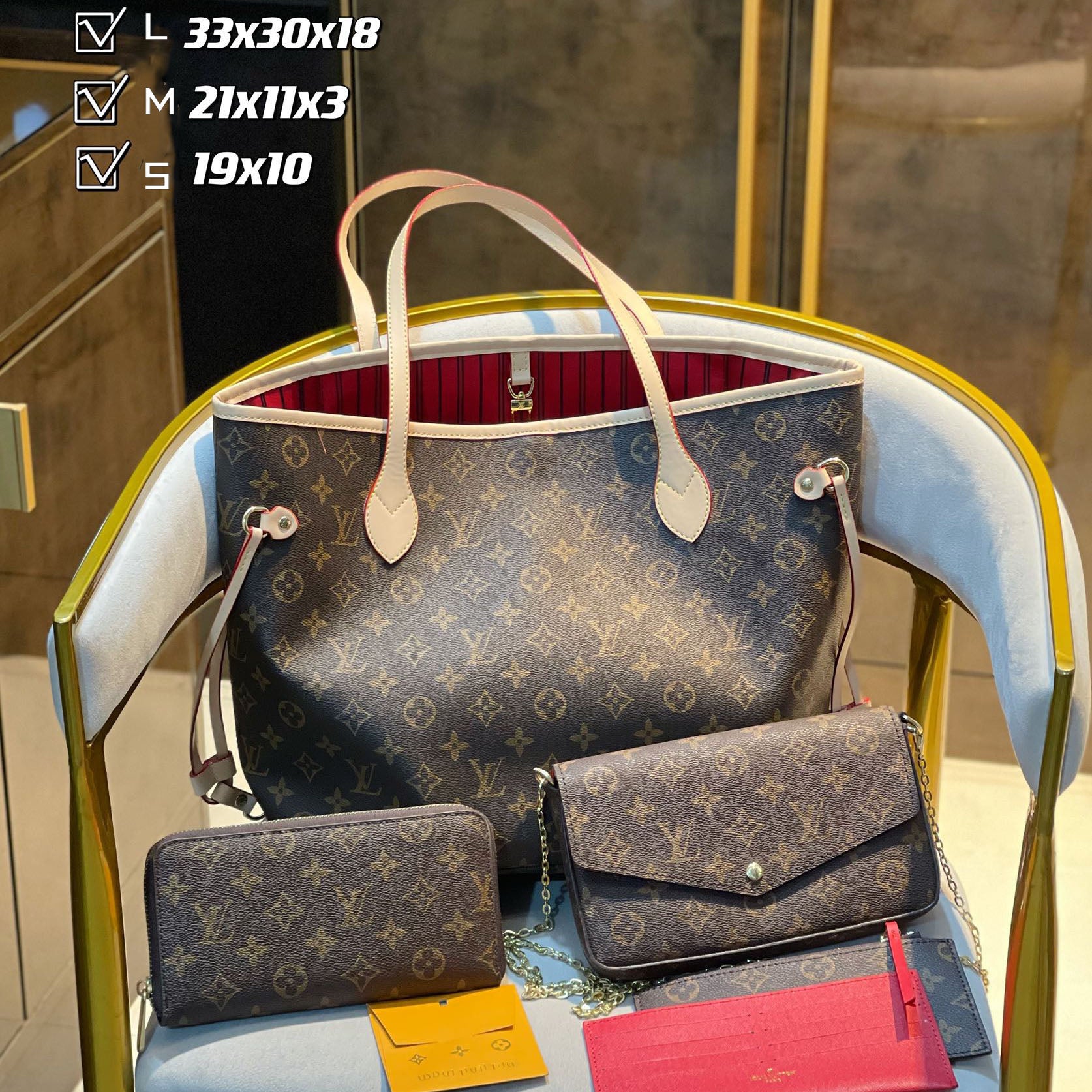 New fashion design style all-match three-piece bag S23