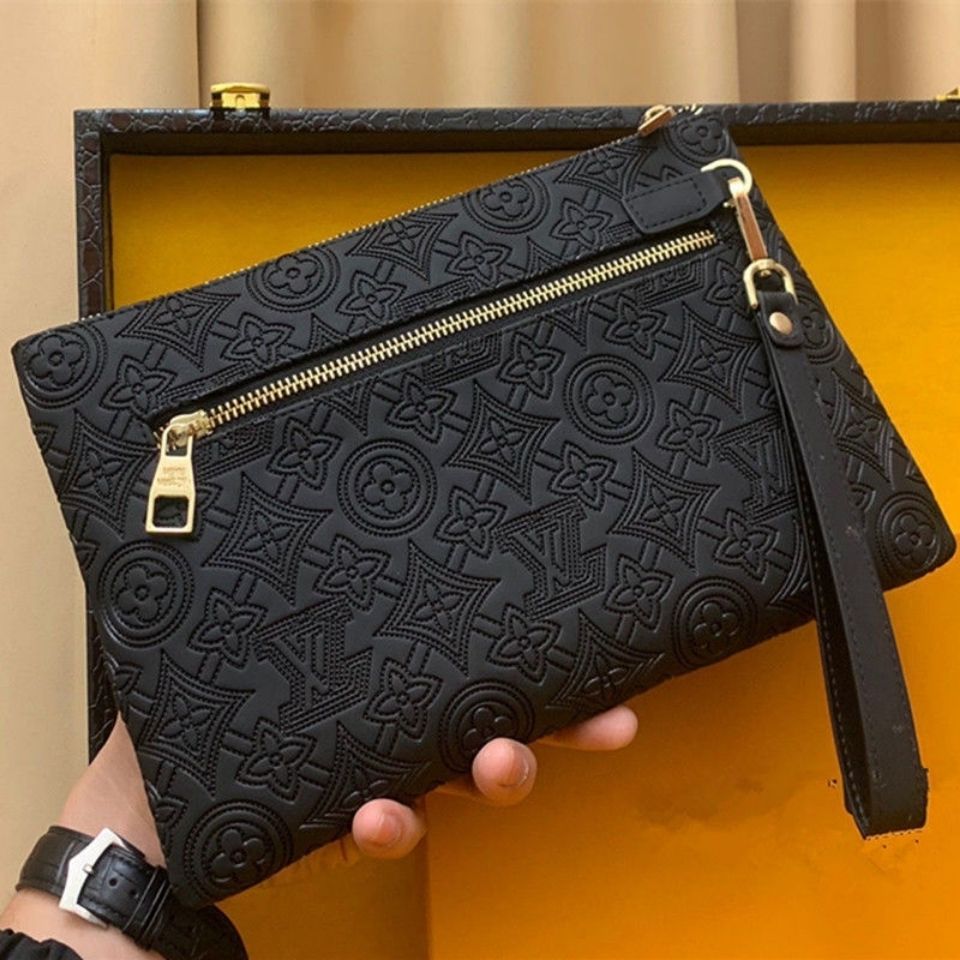 New Handmade V Logo Leather Men Handbags