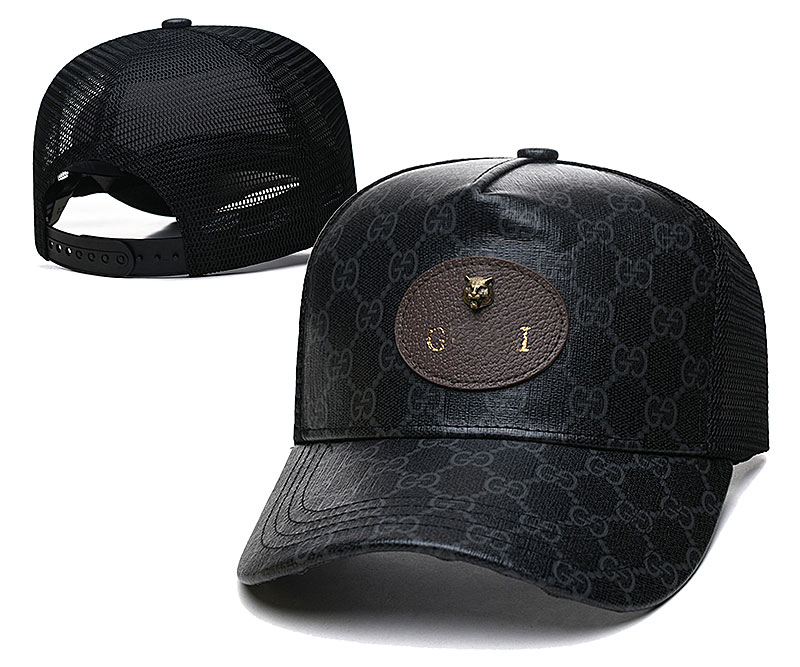 Branded Leather Breathable Tiger Print Baseball Cap