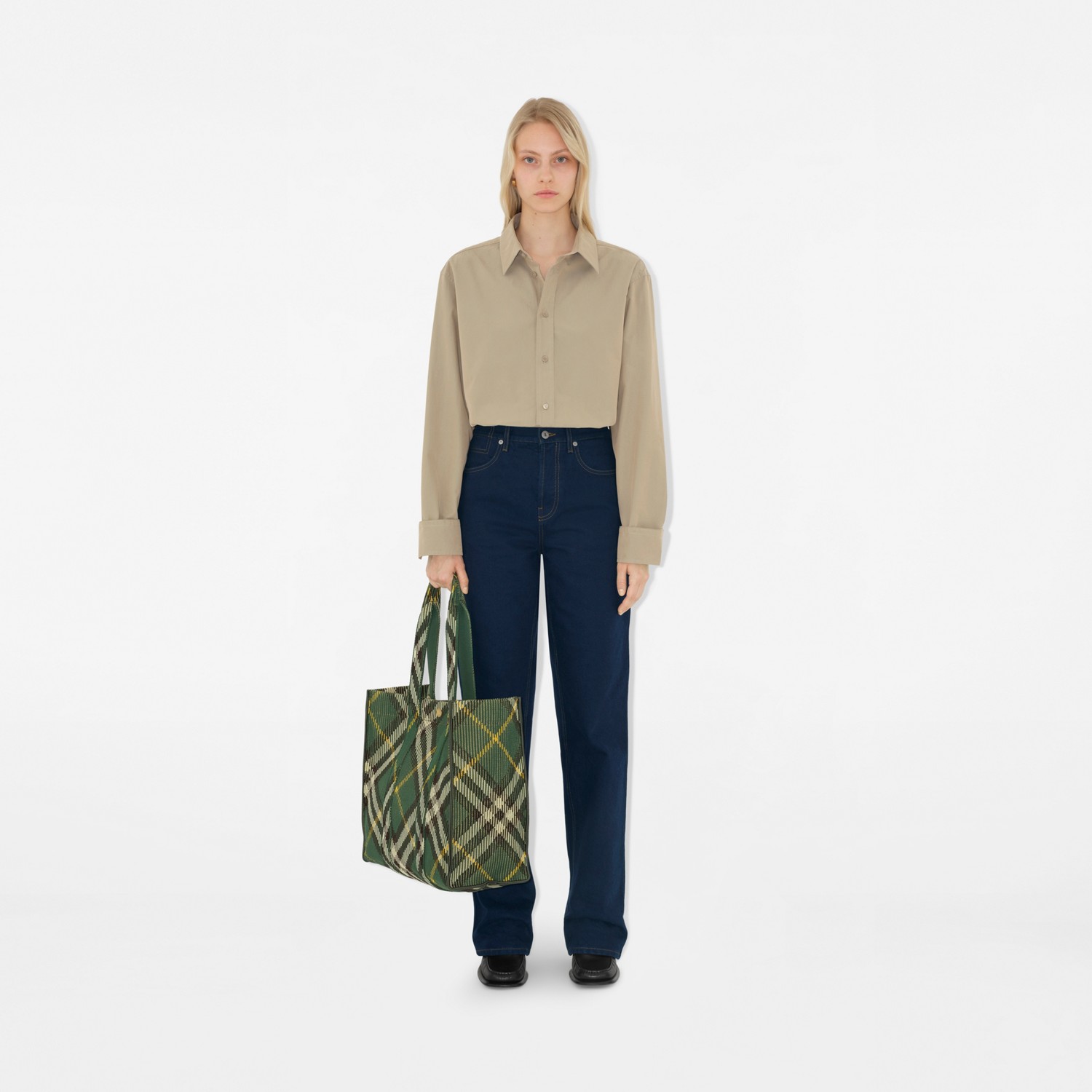 Medium Check Knitted Tote