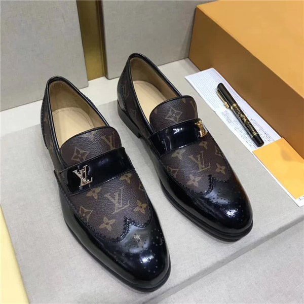 Classic Leather Up Dress Shoes Loafer Slip-On Shoe V104