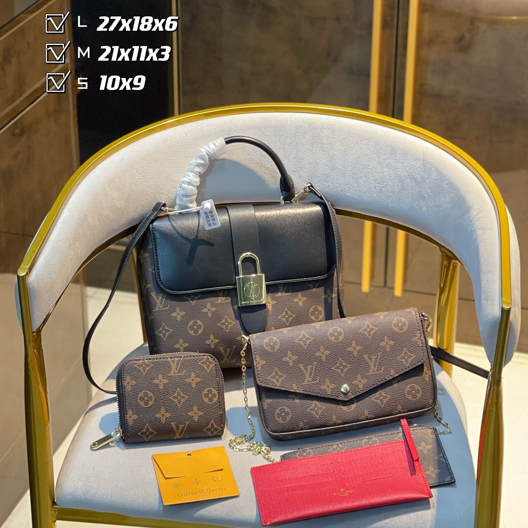 New fashion design style all-match three-piece bag S18