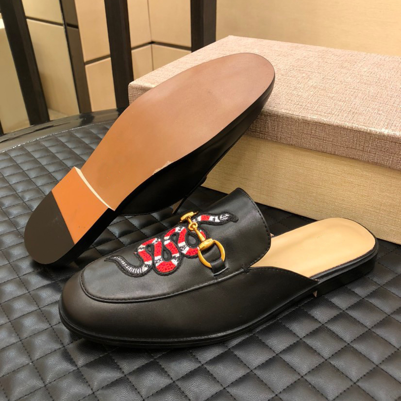 Men's Classic Lightweight Rubber Flexible Half Slippers-5