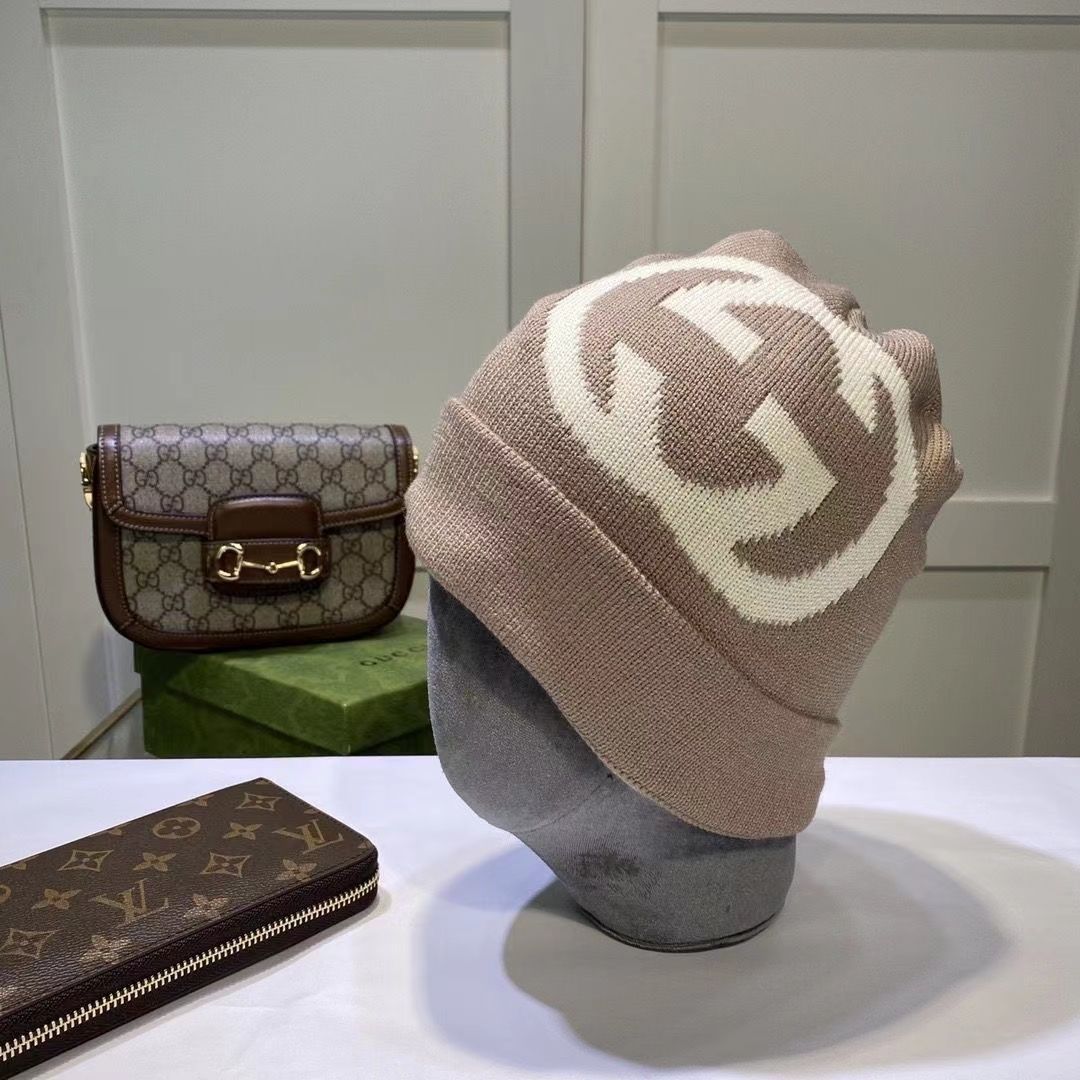 Winter letter embroidery knitted beanie hat