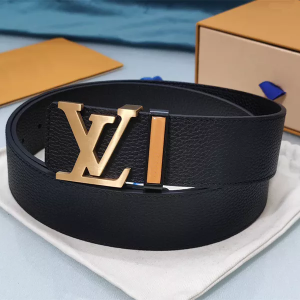 Luxury metal letter soft leather belt