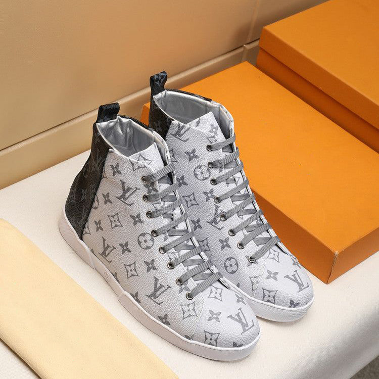 New Fashion White Letter Pattern Lace-Up Casual Sports Short Boots
