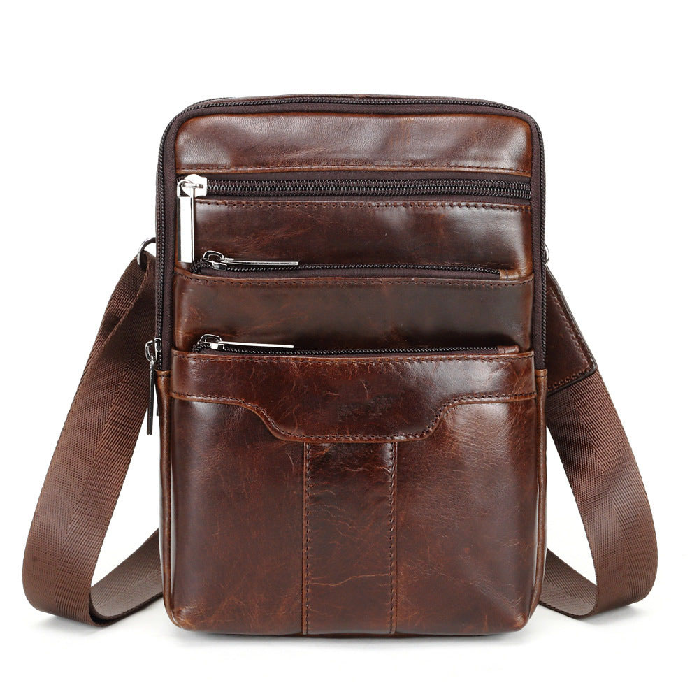 Vintage casual cross body leather backpack