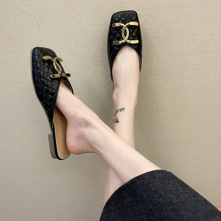 New Square Head Flat Bottom Soft Sole Lazy Shoes PF10050810