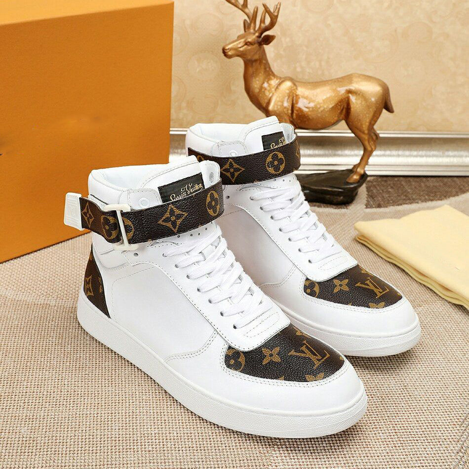 New Fashion Black Buckle Letter Pattern Lace-Up Casual Sports Short Boots