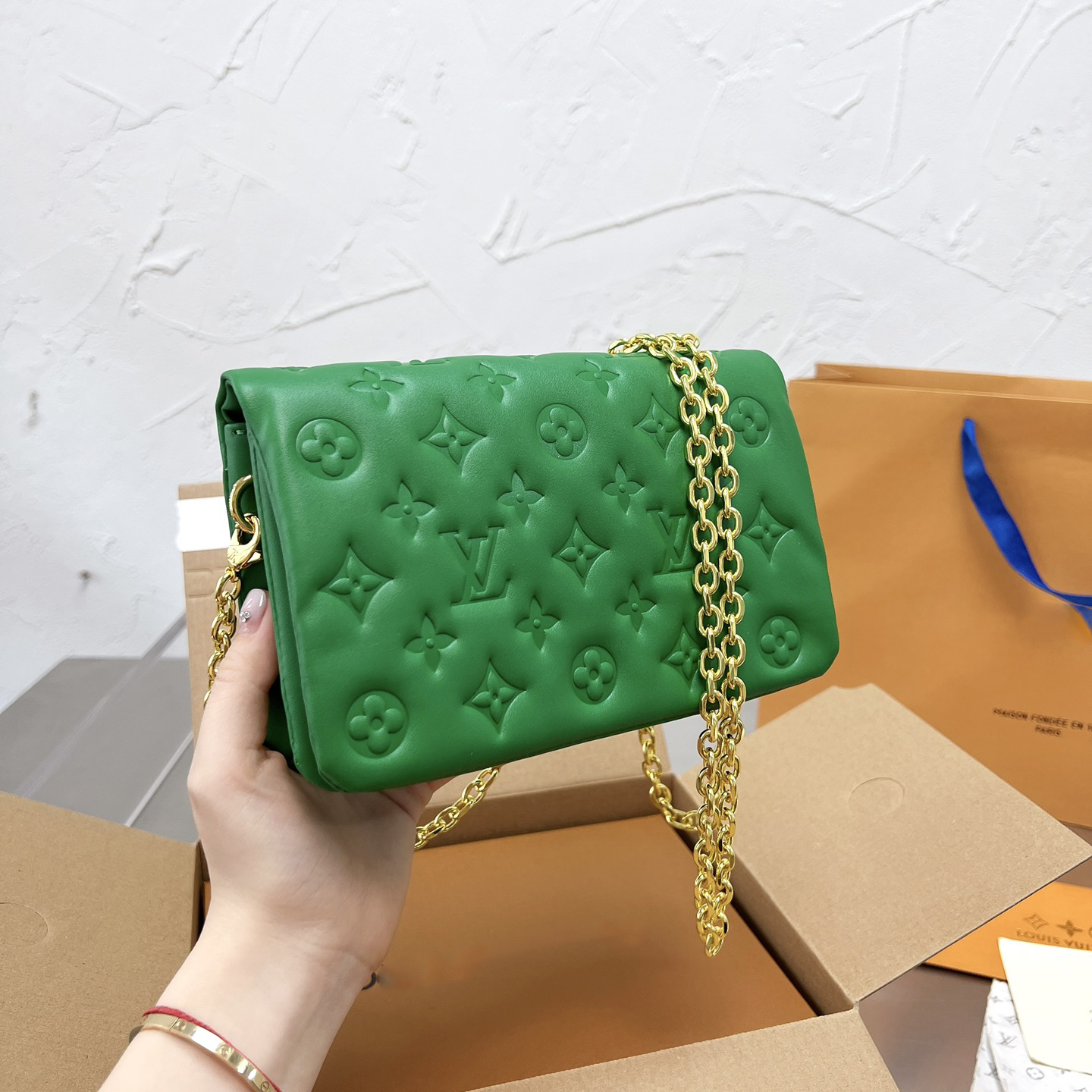 Women's Green Printed Shoulder/Pouch