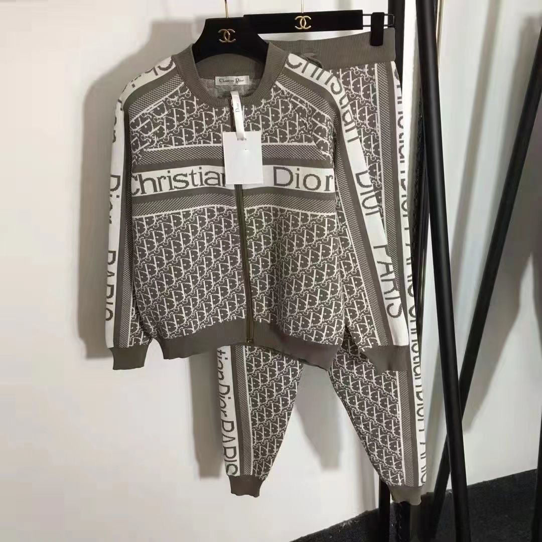 Fashion new knitted sweater two piece set PD01070715