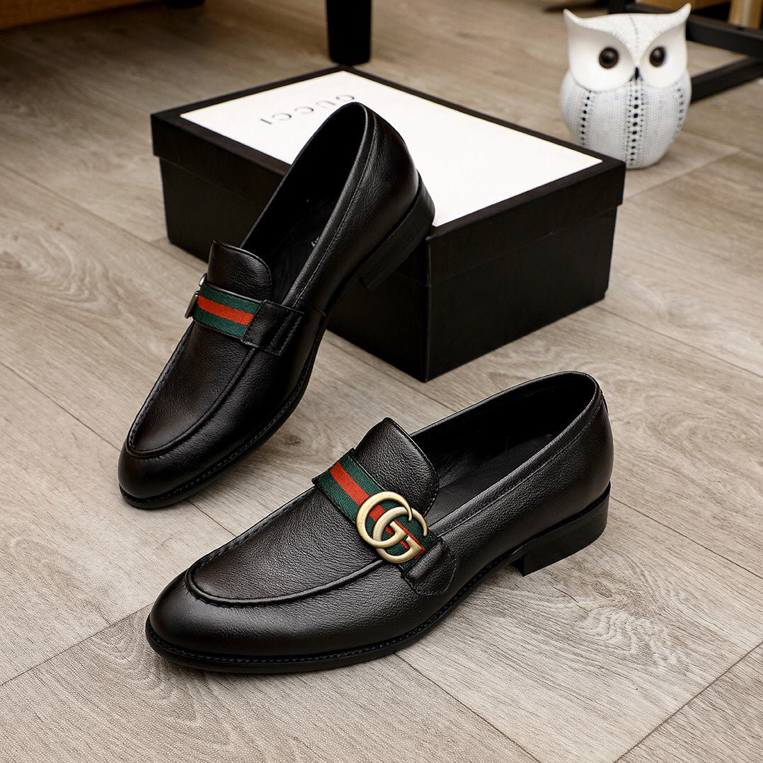 Gentleman Men's Shoes Leather Popular Classic Presbyterian Pattern Loafers G08