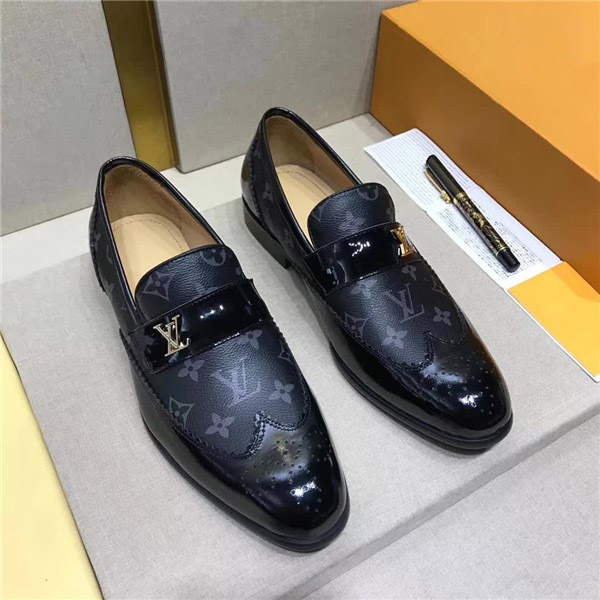 Classic Leather Up Dress Shoes Loafer Slip-On Shoe V104
