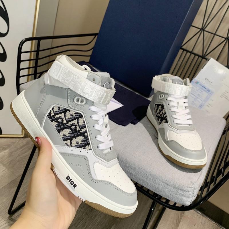 B27 High Top Oblique Grey Sneakers