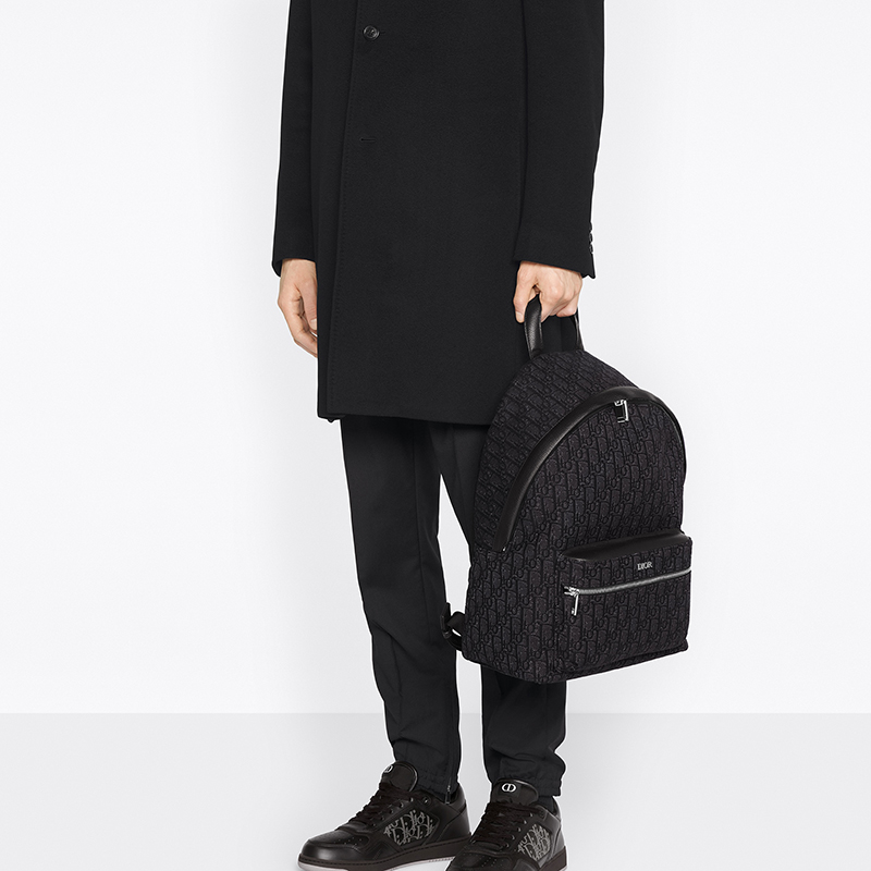 Rider Backpack Black Dior Oblique Jacquard