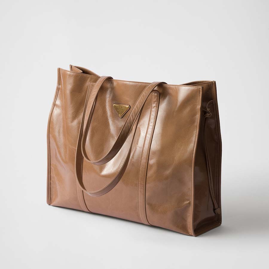 Large leather tote bag