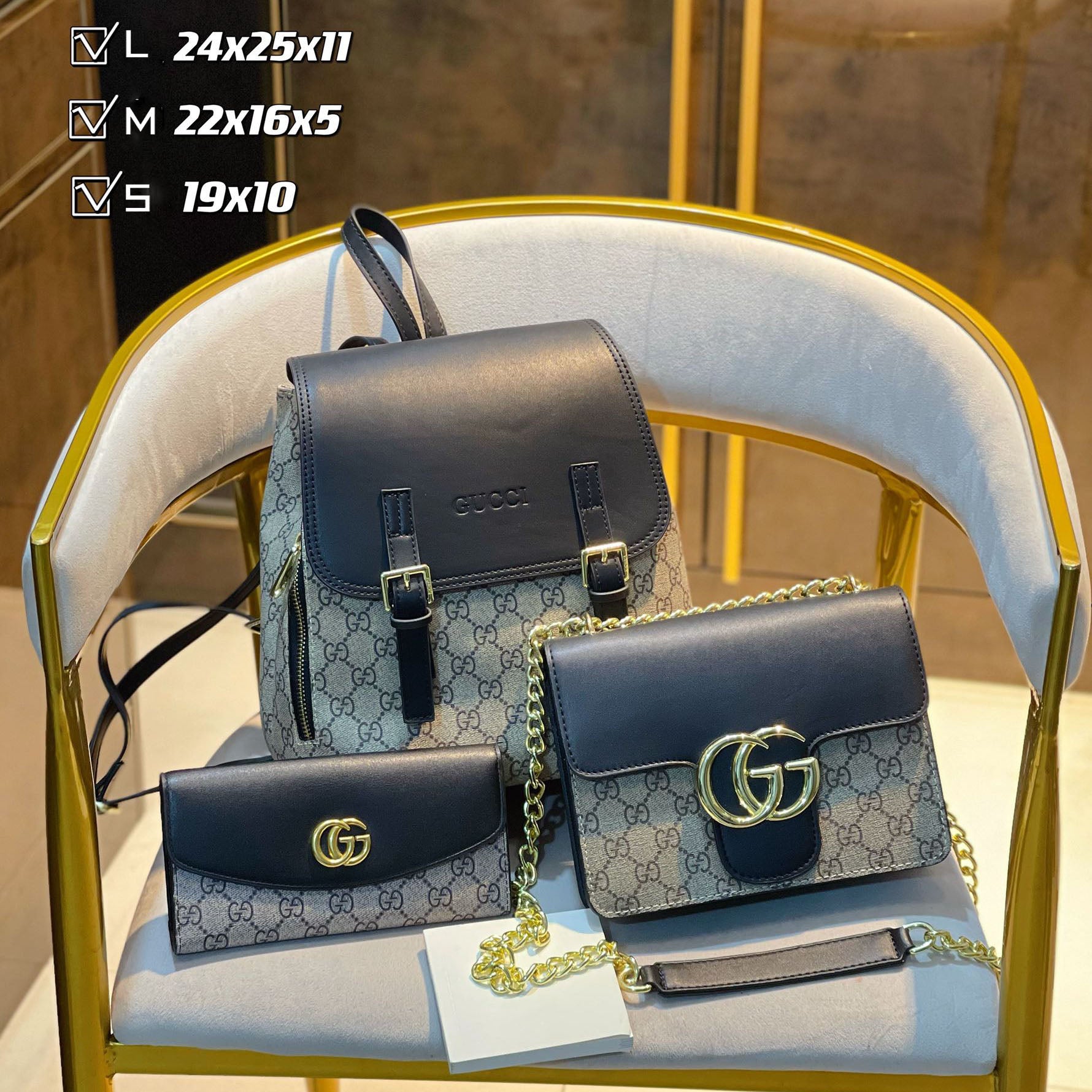 New fashion design style all-match three-piece bag S44