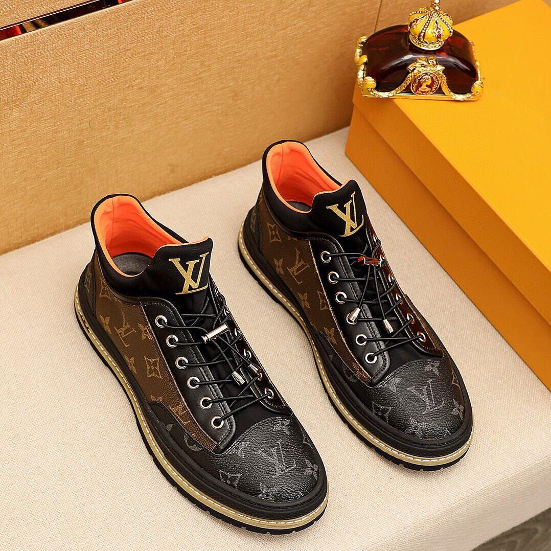 Stylish lace-up presbyopic text-patterned lace-up sneakers