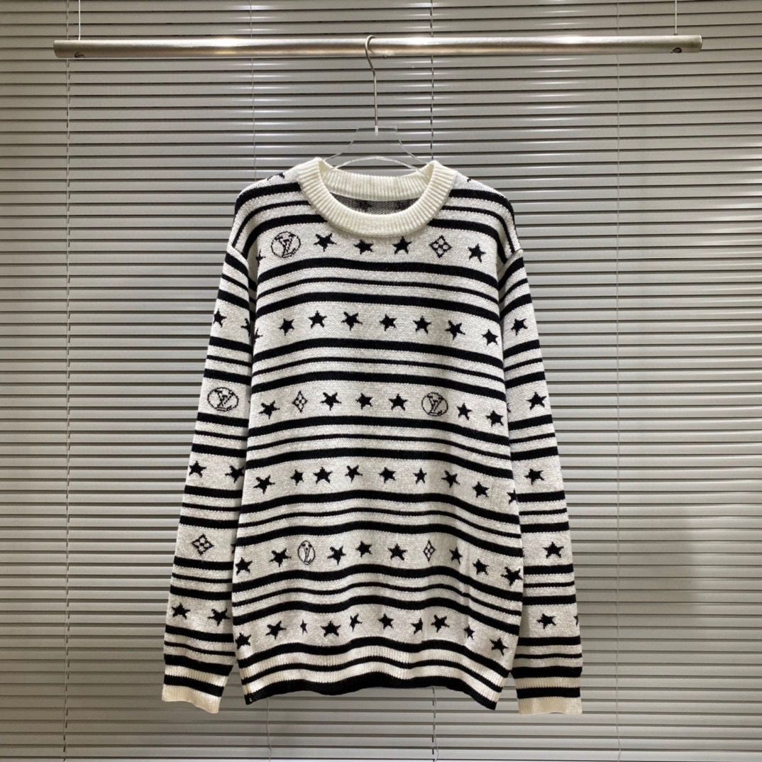 Autumn and winter new trendy brand letter jacquard knitted sweater men and women loose casual round neck top couple models S24