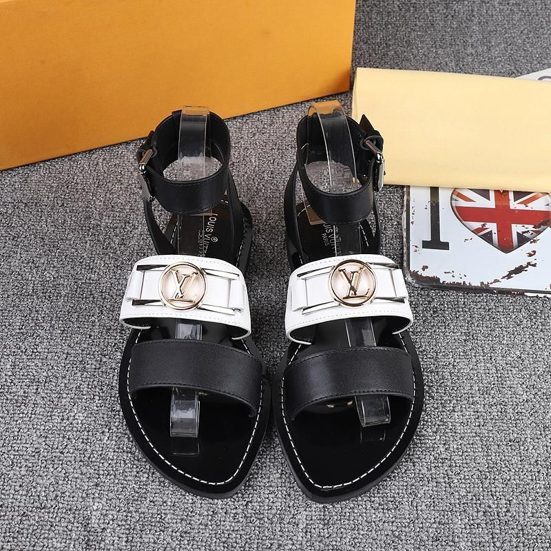 Summer Leather Handmade V Logo Women's Sandals