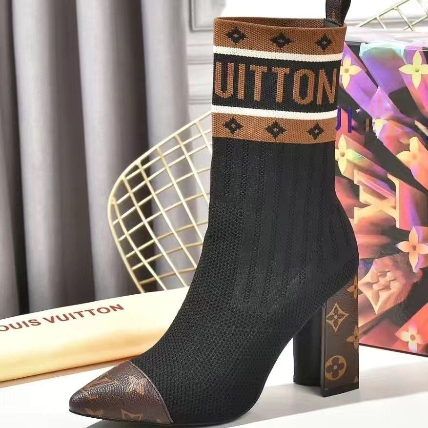 New knitted socks women's boots