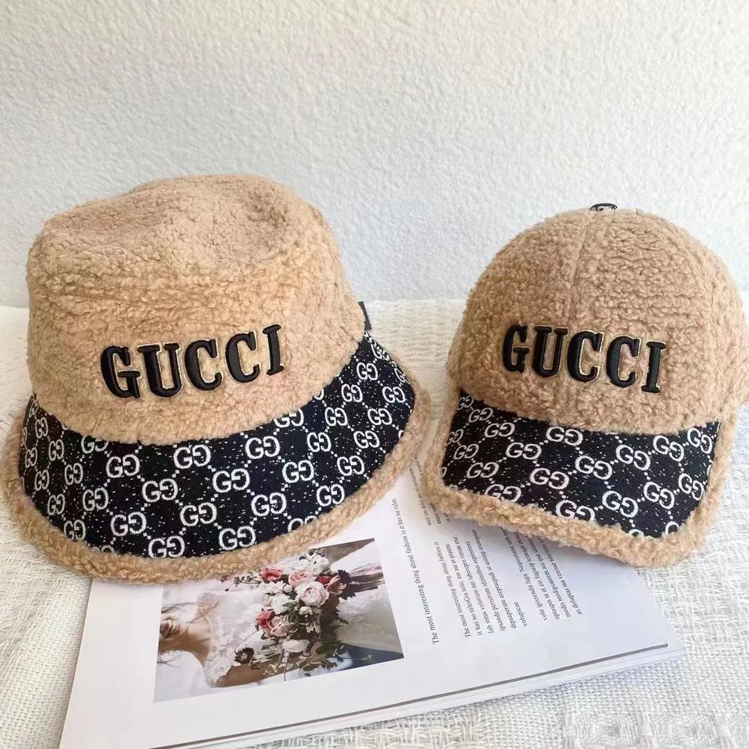 New Korean version of lamb velvet fashion letter basin hat handsome foreign style widened temperament wool general fisherman hat
