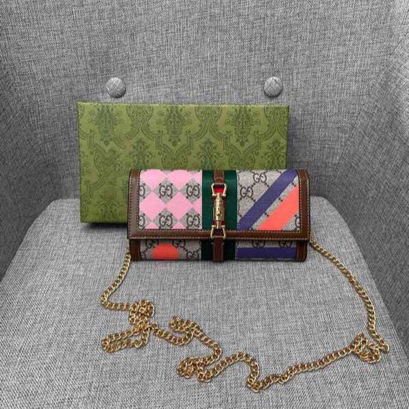 New Wallet Ladies New Wallet Ladies Leather Long Wallet Chain Bag