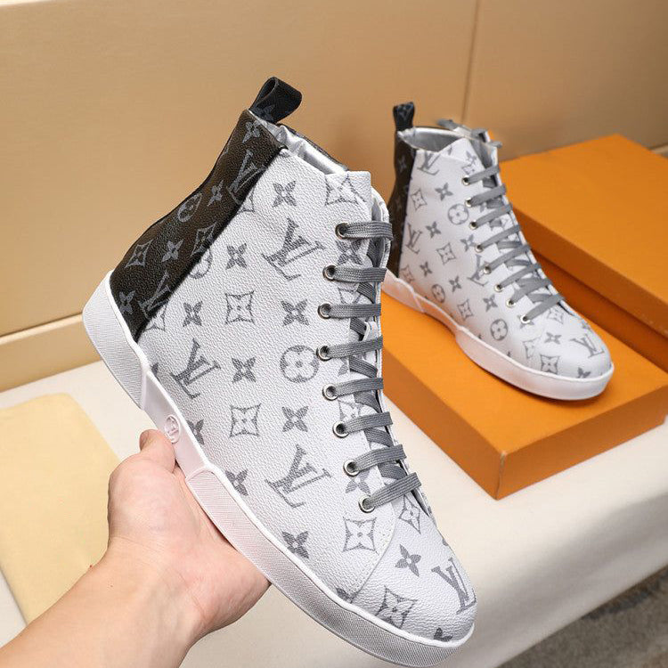 New Fashion White Letter Pattern Lace-Up Casual Sports Short Boots