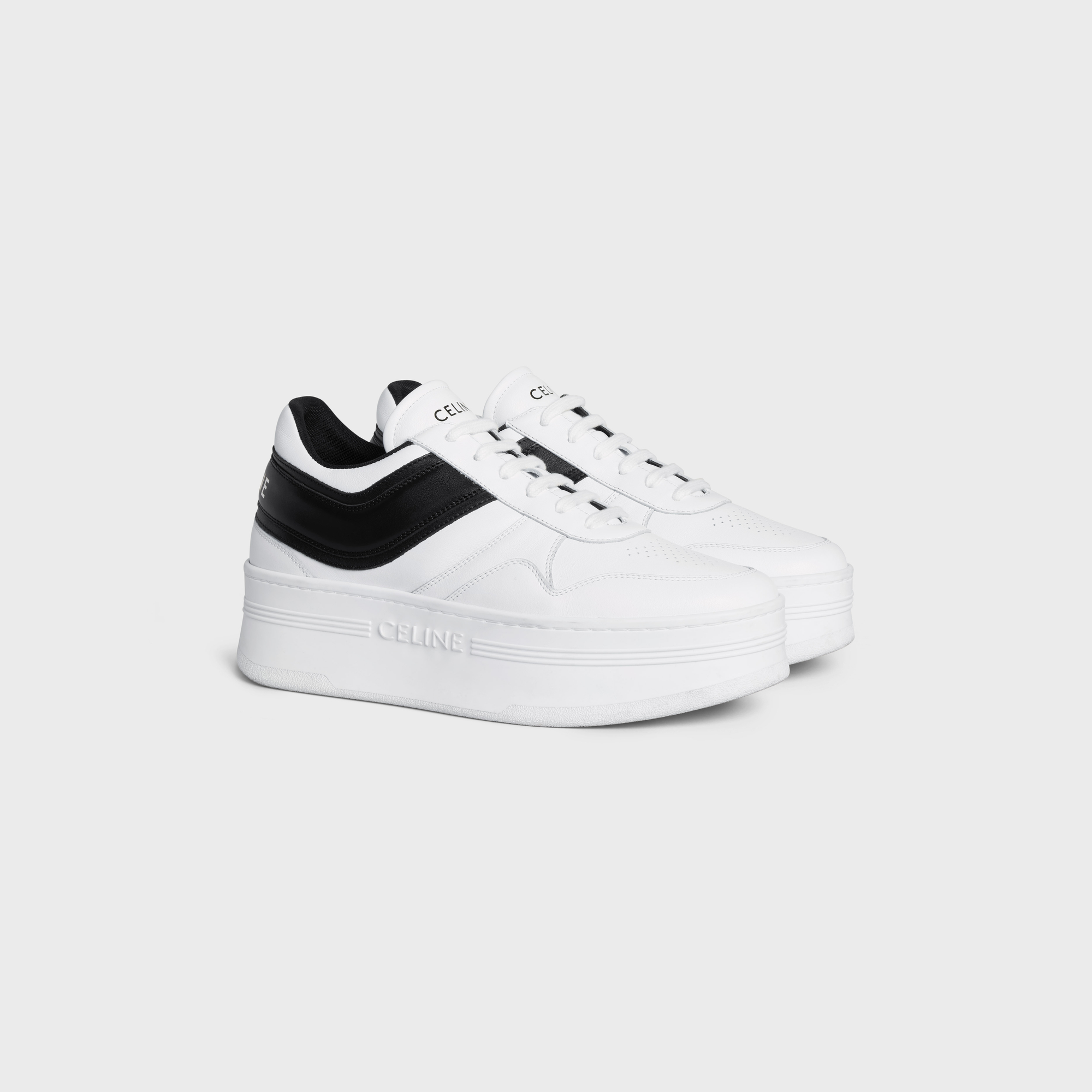 BLOCK SNEAKERS WITH WEDGE OUTSOLE IN CALFSKIN 346163