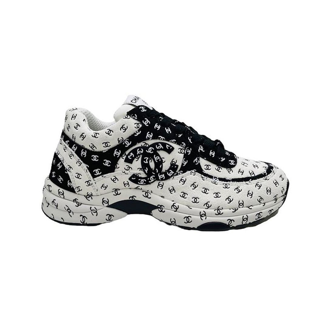 Suede Trainer Printed CC White 920105