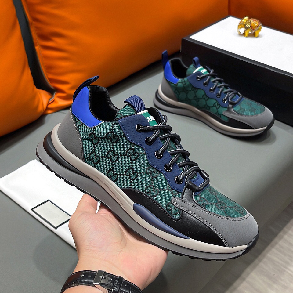Men's Branded Green Small Print Sneakers
