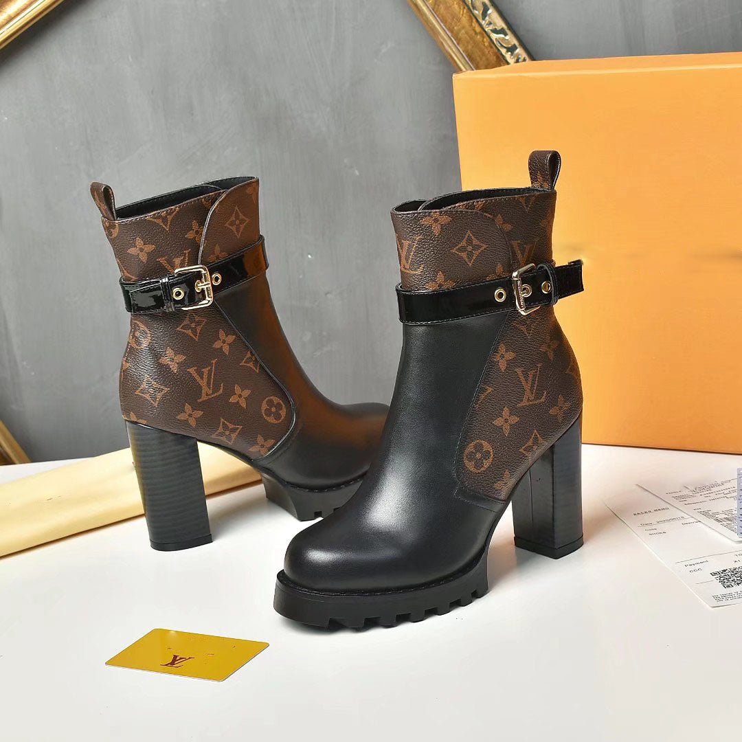 New fashion high-heeled all-match ankle boots S05
